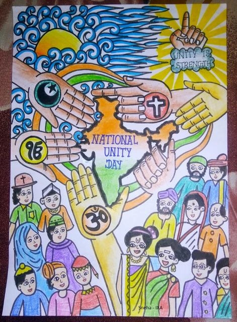 Rashtriya Ekta Diwas Drawing | National Unity Day Drawing | Poster On  National Unity Day | Unity Day - YouTube